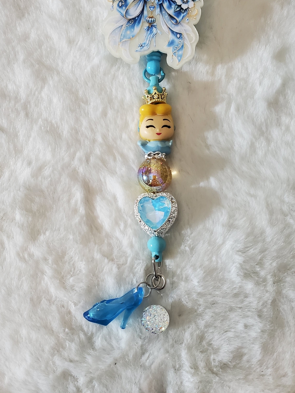 Blue Princess Charm Key & Card Holder Accessory - Picture 1 of 4